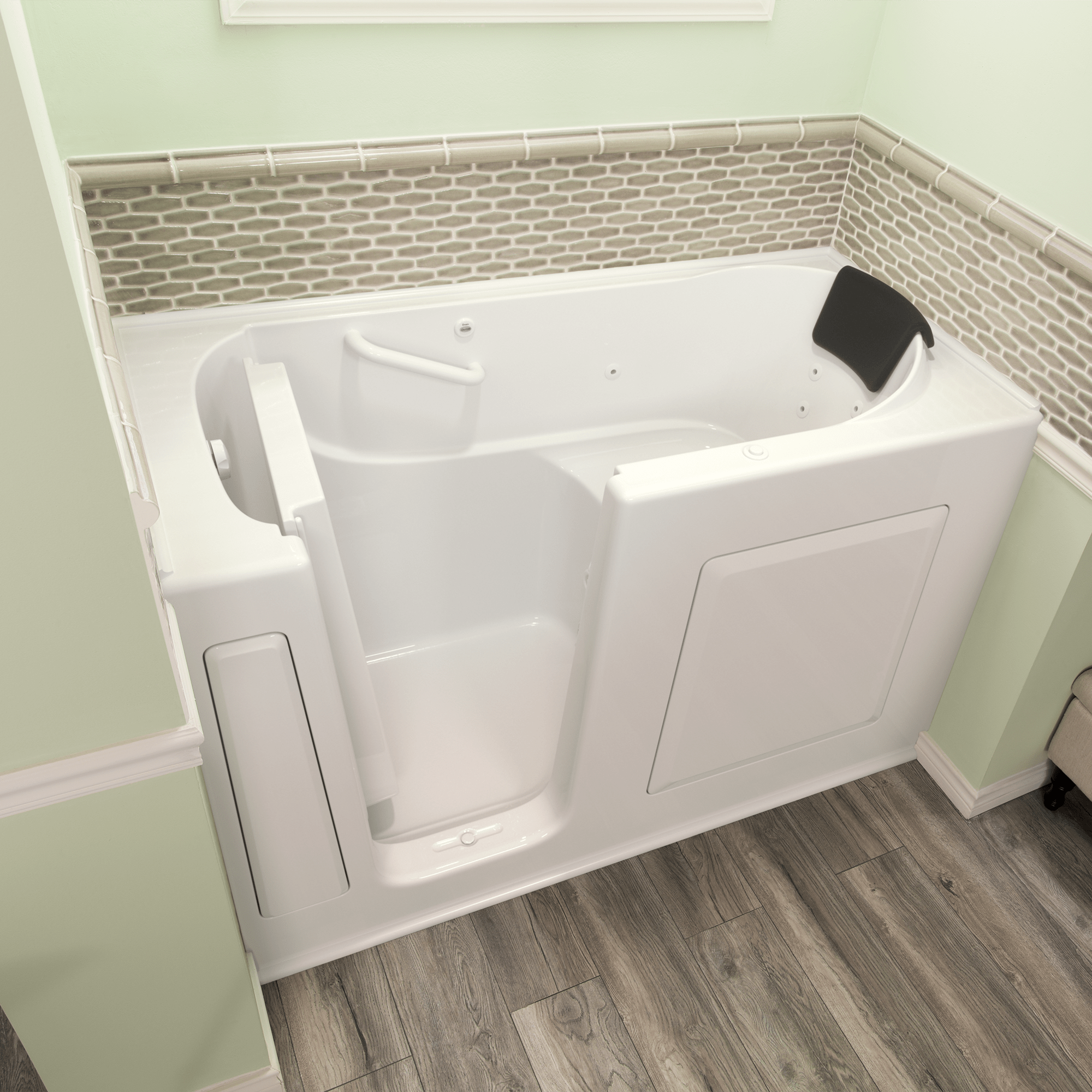 Gelcoat Premium Series 30 x 60  Inch Walk in Tub With Whirlpool System   Left Hand Drain WIB WHITE